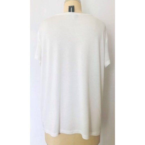 EXPRESS WHITE RED NEW YORK CITY 78 STUDDED SCRIPT GRAPHIC MODAL T-SHIRT XL NWT - Picture 4 of 8